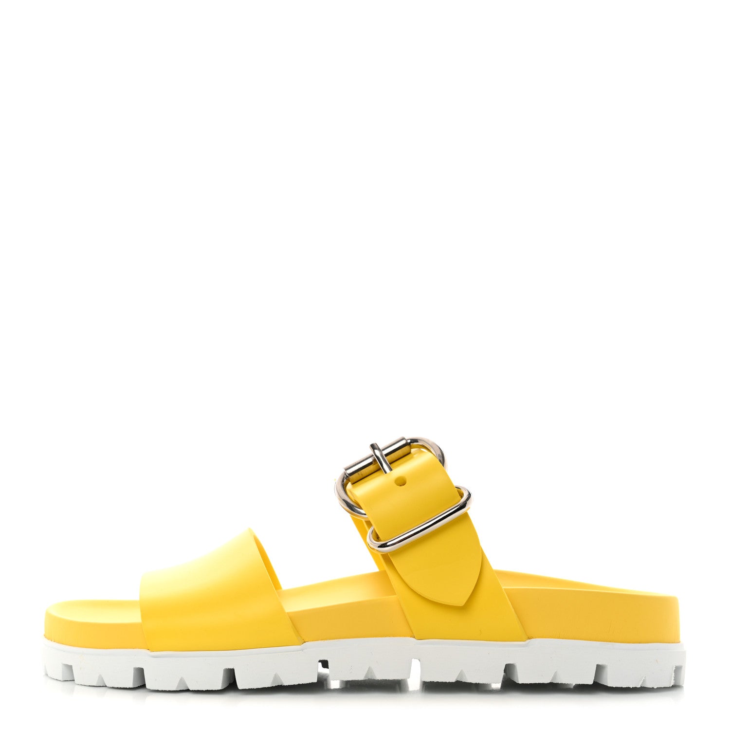 Prada EVA Rubber Double Strap 20mm Fussbett Sandals 39 Sole 1 of 9