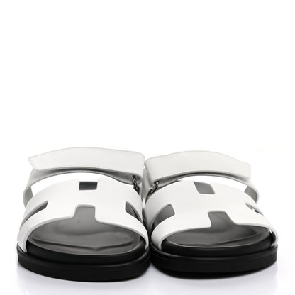 Hermes Calfskin Womens Chypre Sandals 39 White 2 of 9