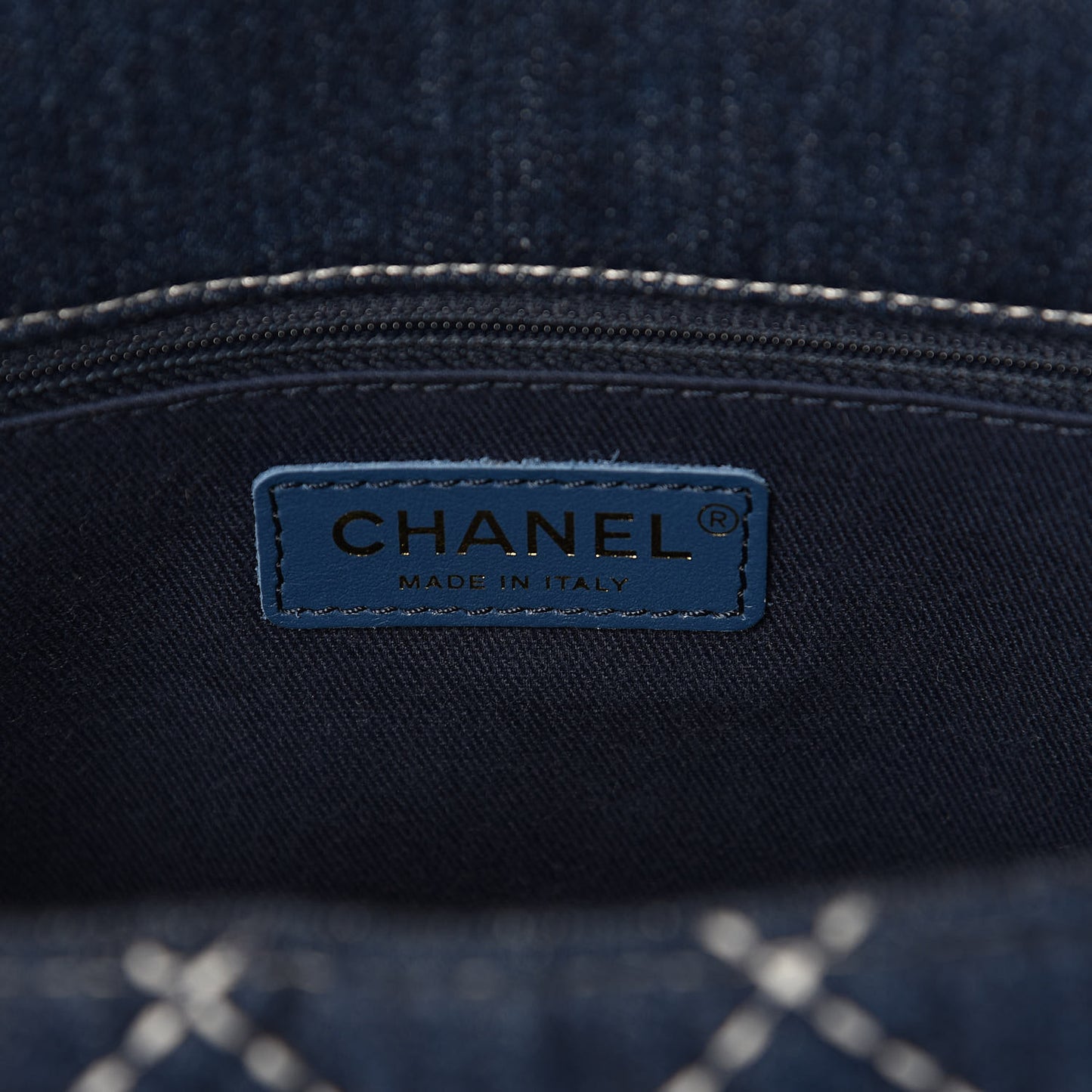 Denim Quilted Medium Denim Trip Single Flap Blue