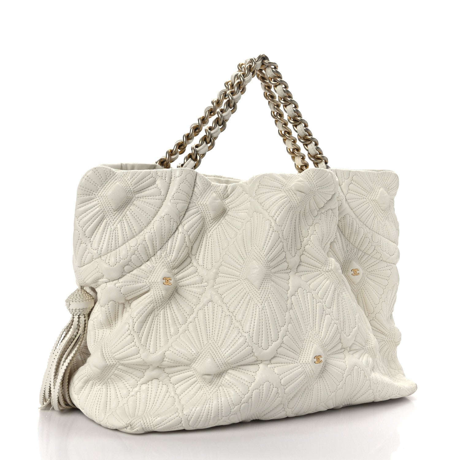 Chanel Lambskin Quilted Ca D'Oro Tote Ivory 3 of 10
