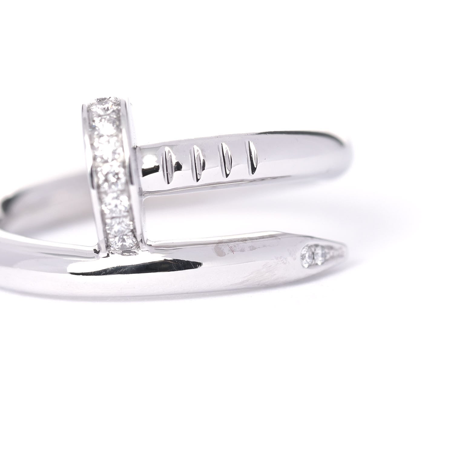 Cartier 18K White Gold Diamond Juste Un Clou Ring 49 4.75 6 of 6