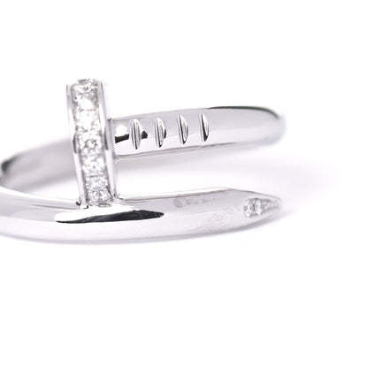 Cartier 18K White Gold Diamond Juste Un Clou Ring 49 4.75 6 of 6