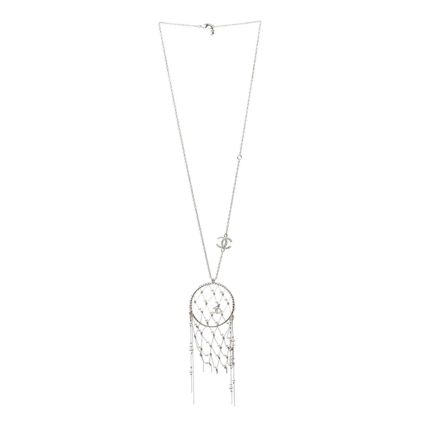 Pearl CC Dream Catcher Necklace Gold