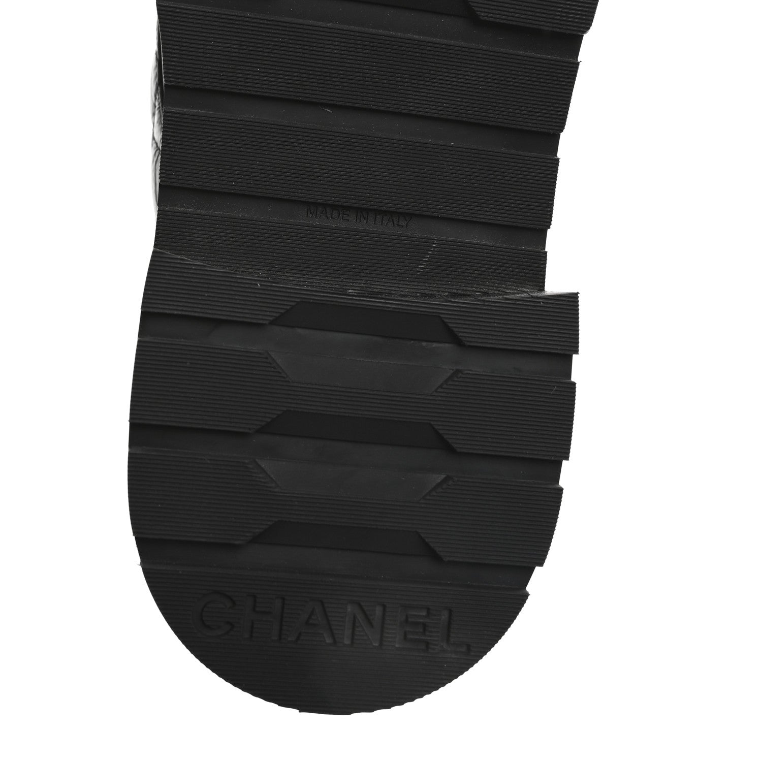 Chanel Shiny Goatskin Calfskin Quilted Lace Up Combat Boots 39 Black 7 of 9