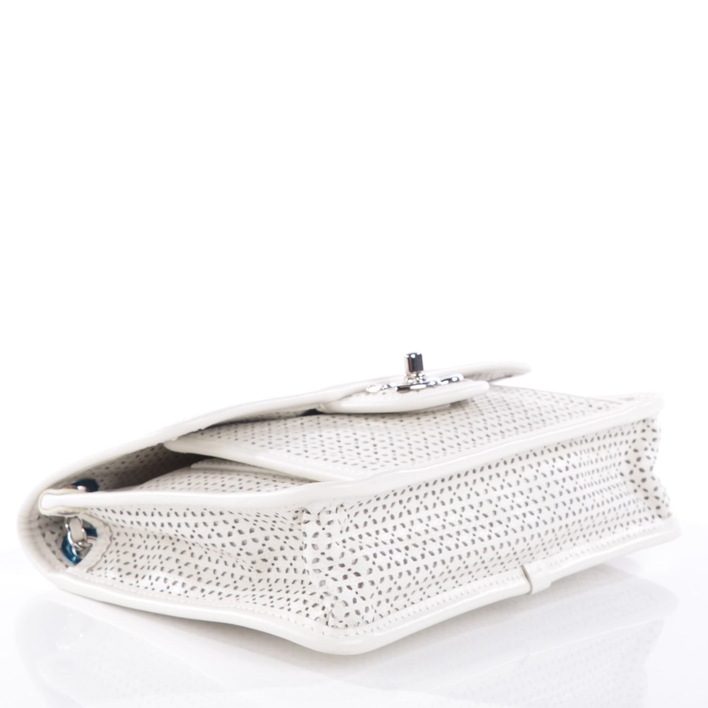 Perforated Calfskin Small Up In The Air Flap Ivory