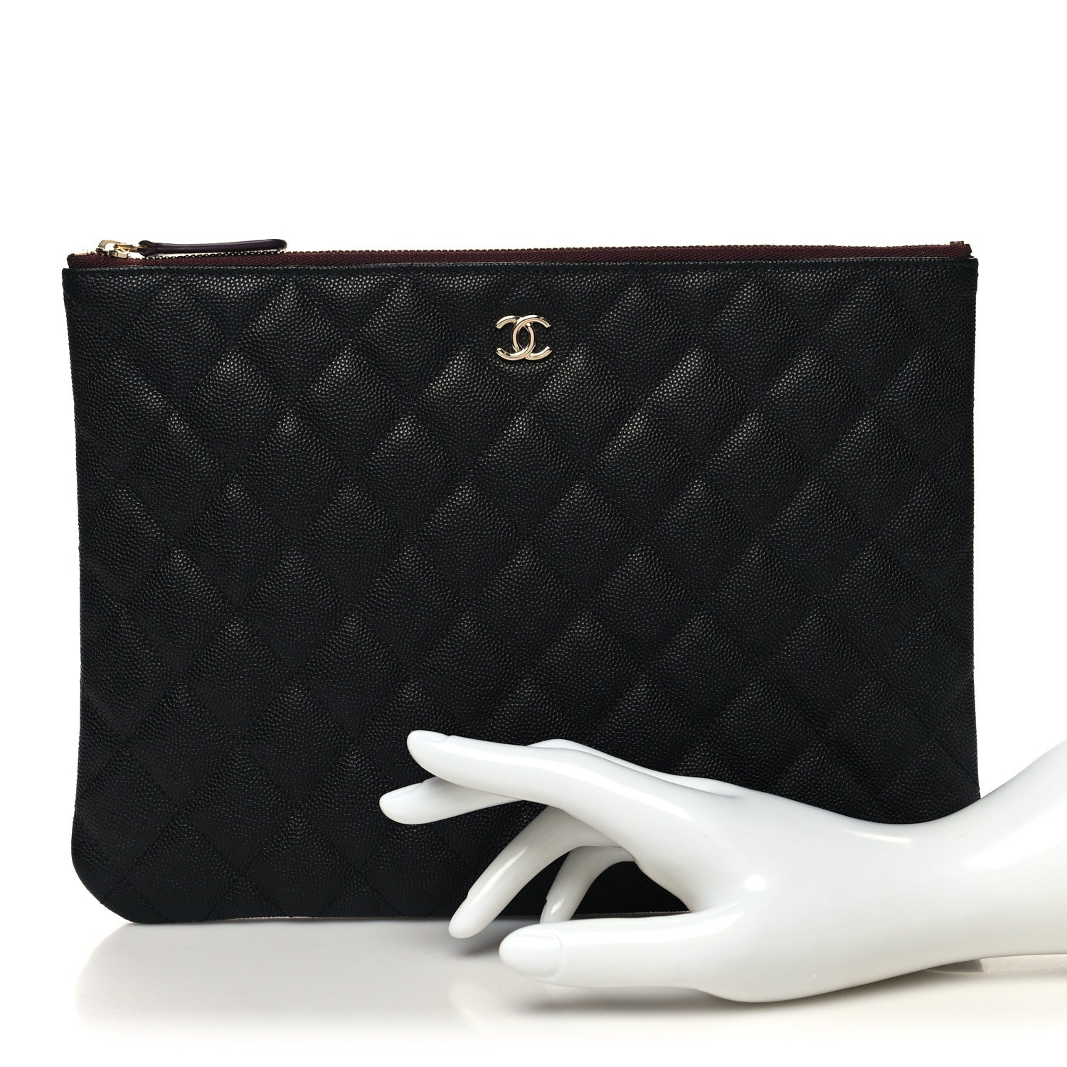 Chanel Caviar Quilted Medium Cosmetic Case Black 2 of 10