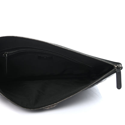 Chanel Lambskin Quilted Large Boy Zip Pouch Black 5 of 7