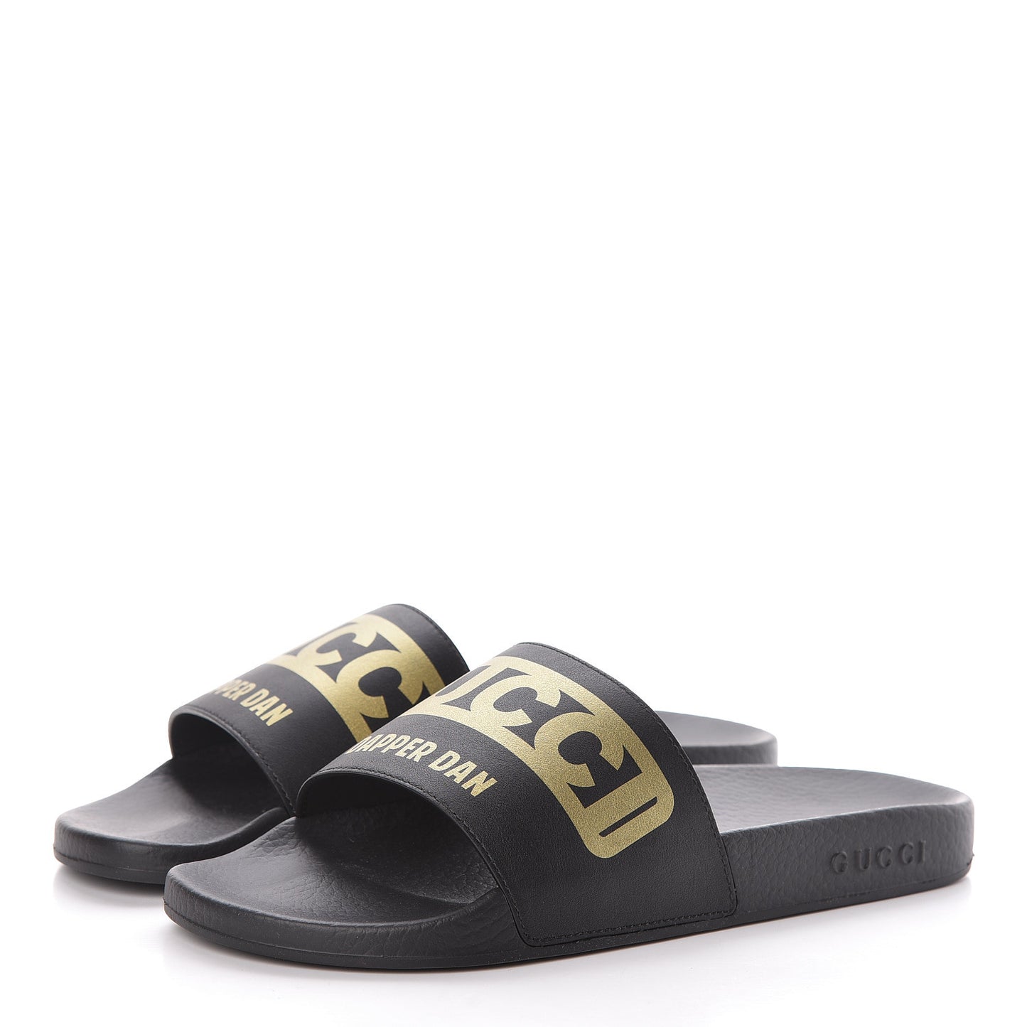 X DAPPER DAN Rubber Womens Slide Sandals 38 Black