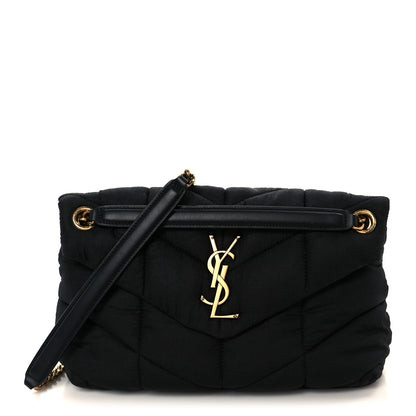 Saint Laurent Nylon Quilted Small Loulou Puffer Monogram Chain Satchel Black 1 of 10