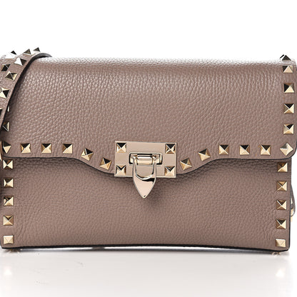 Valentino Garavani Pebbled Calfskin Medium Rockstud Flip Lock Crossbody Bag Clay 8 of 8