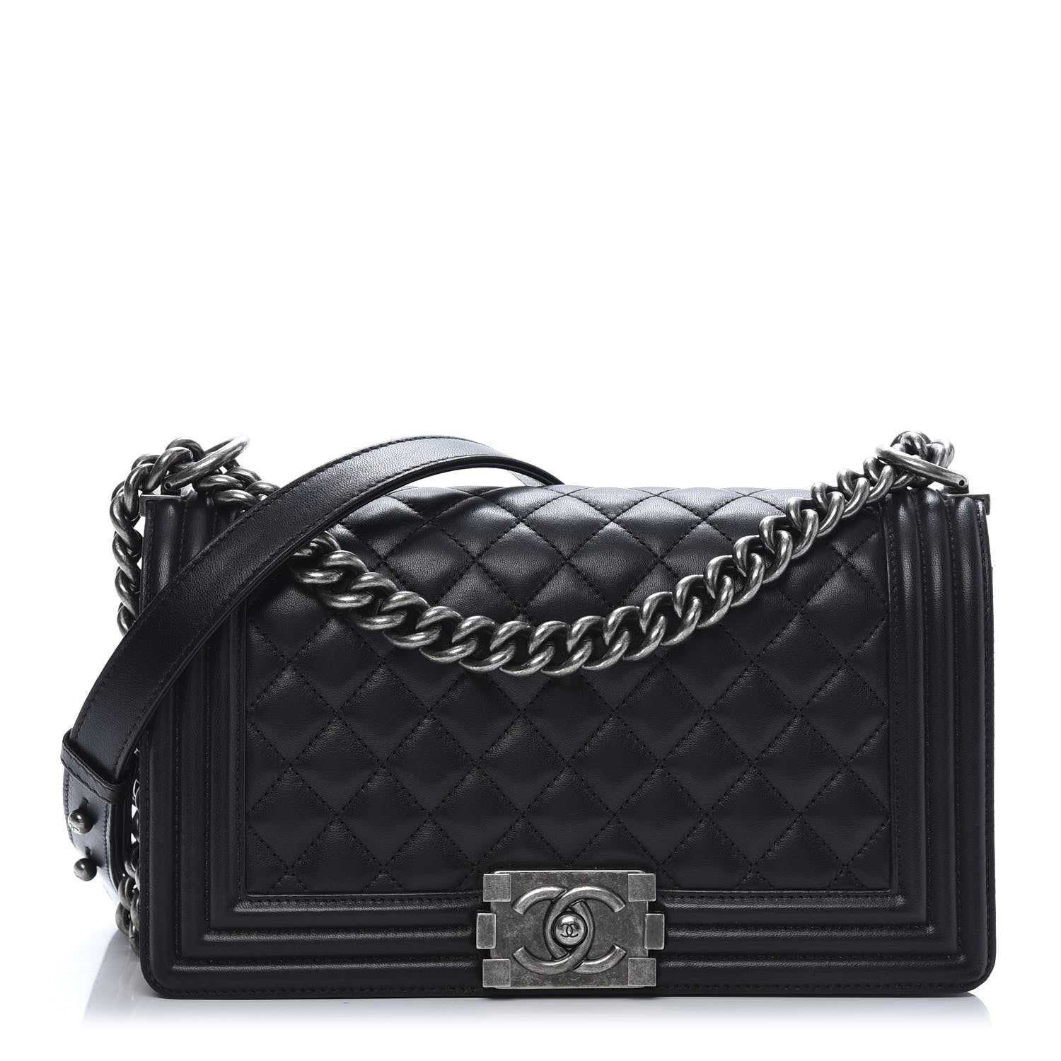 Chanel Calfskin Quilted Medium Boy Flap Black 1 of 15