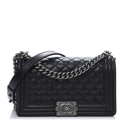Chanel Calfskin Quilted Medium Boy Flap Black 1 of 15