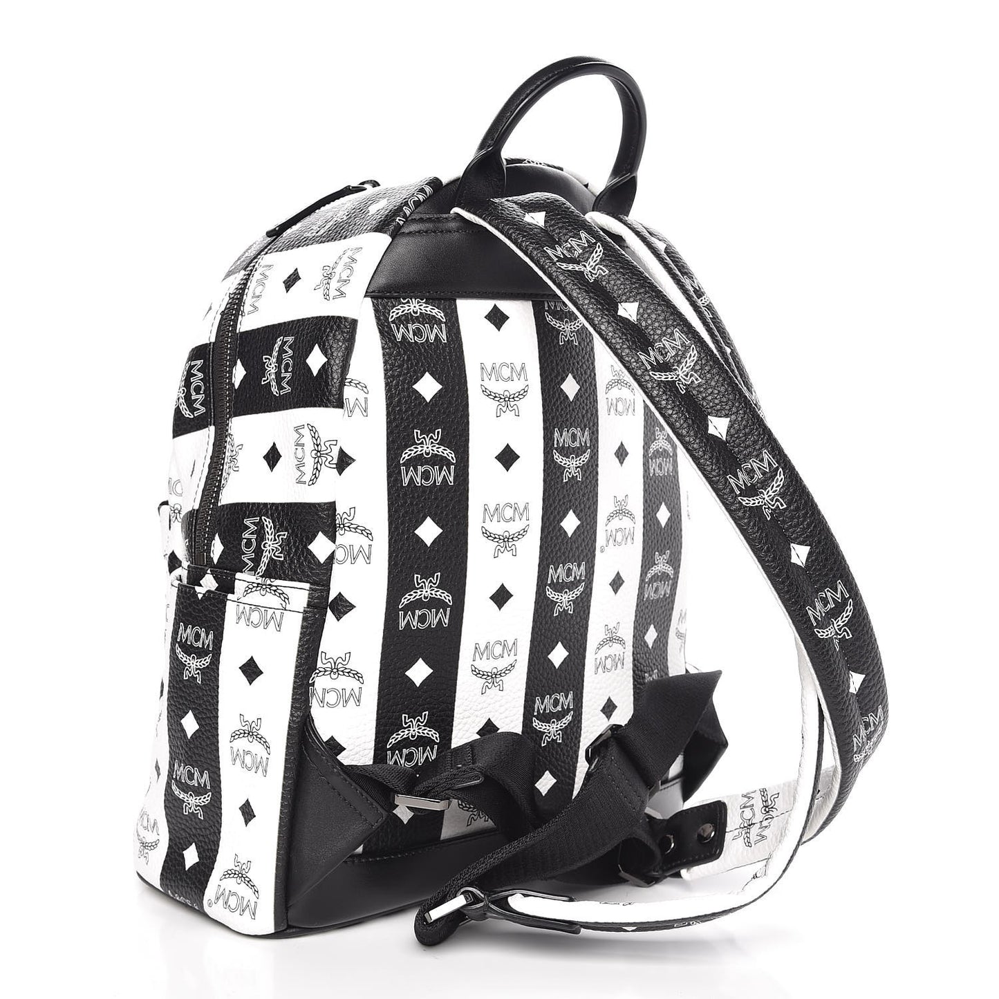 Striped Visetos Small Stark Backpack Black White