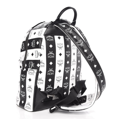 MCM Striped Visetos Small Stark Backpack Black White 3 of 8