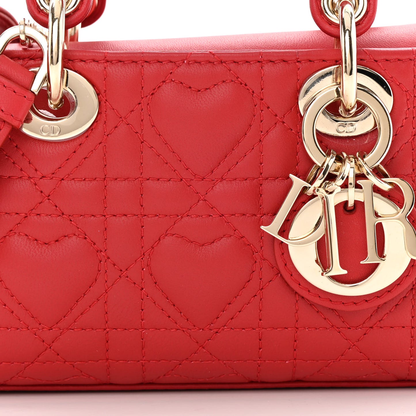 Lambskin Cannage Dioramour Micro Lady D-Joy Red