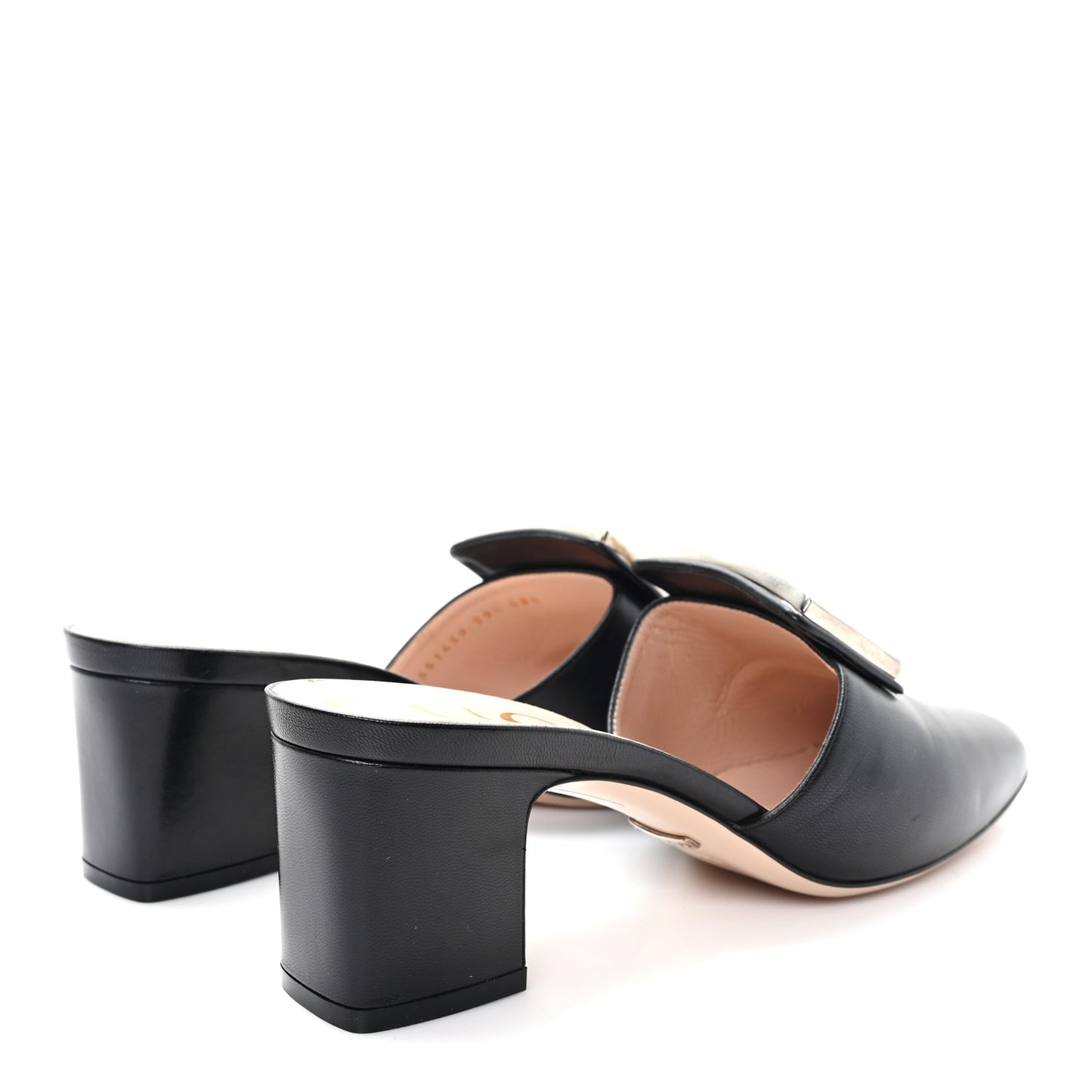 Malaga Kid Crystal Square G Madelyn 60mm Mules 39.5 Black