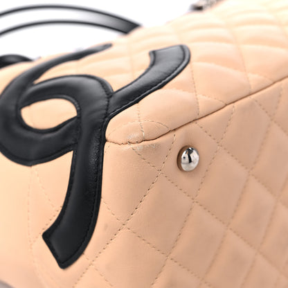 Chanel Calfskin Quilted Large Cambon Bowler Beige Black 8 of 14