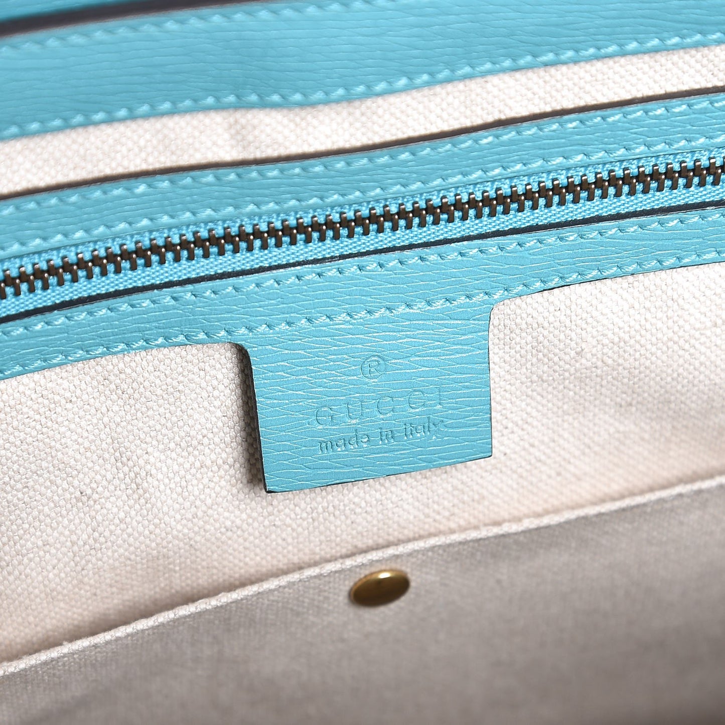 Calfskin Medium Bright Bit Top Handle Tote Turquoise