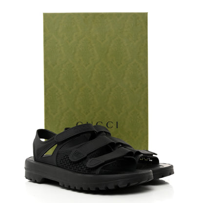 Gucci Rubber Honeycomb Mens Sandals 7 Black 2 of 8