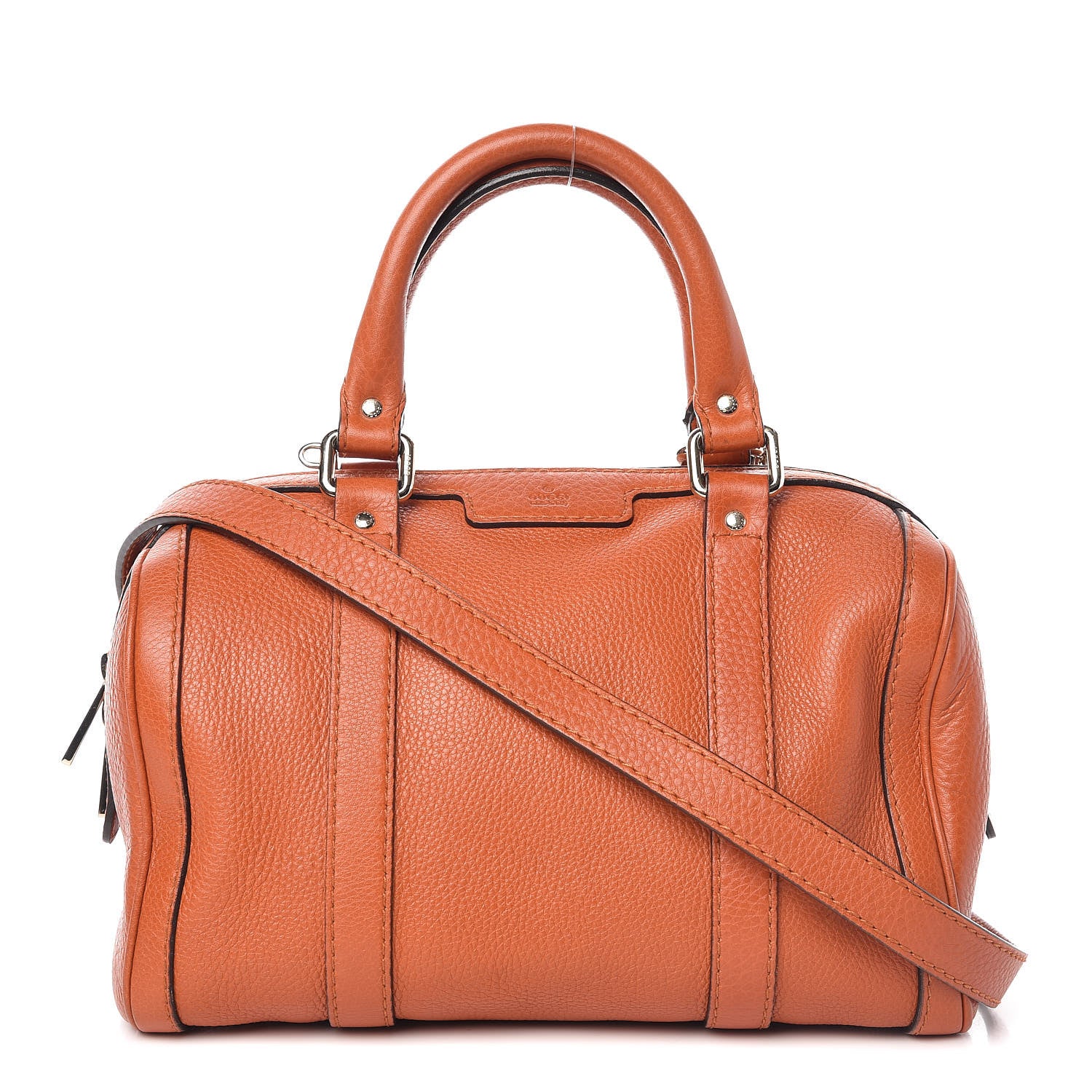 Gucci Pebbled Calfskin Small Boston Orange 1 of 17