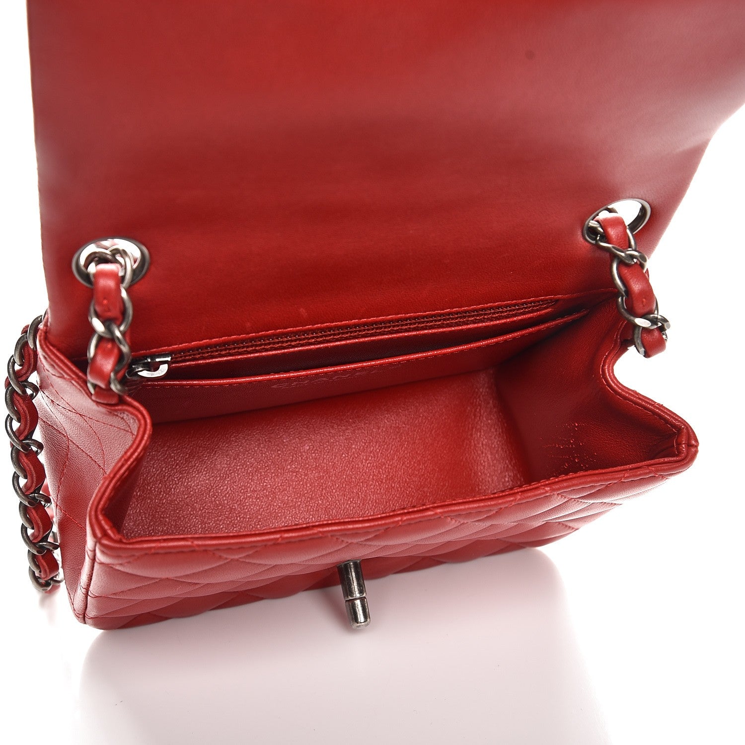 Chanel Lambskin Quilted Mini Square Flap Red 5 of 13