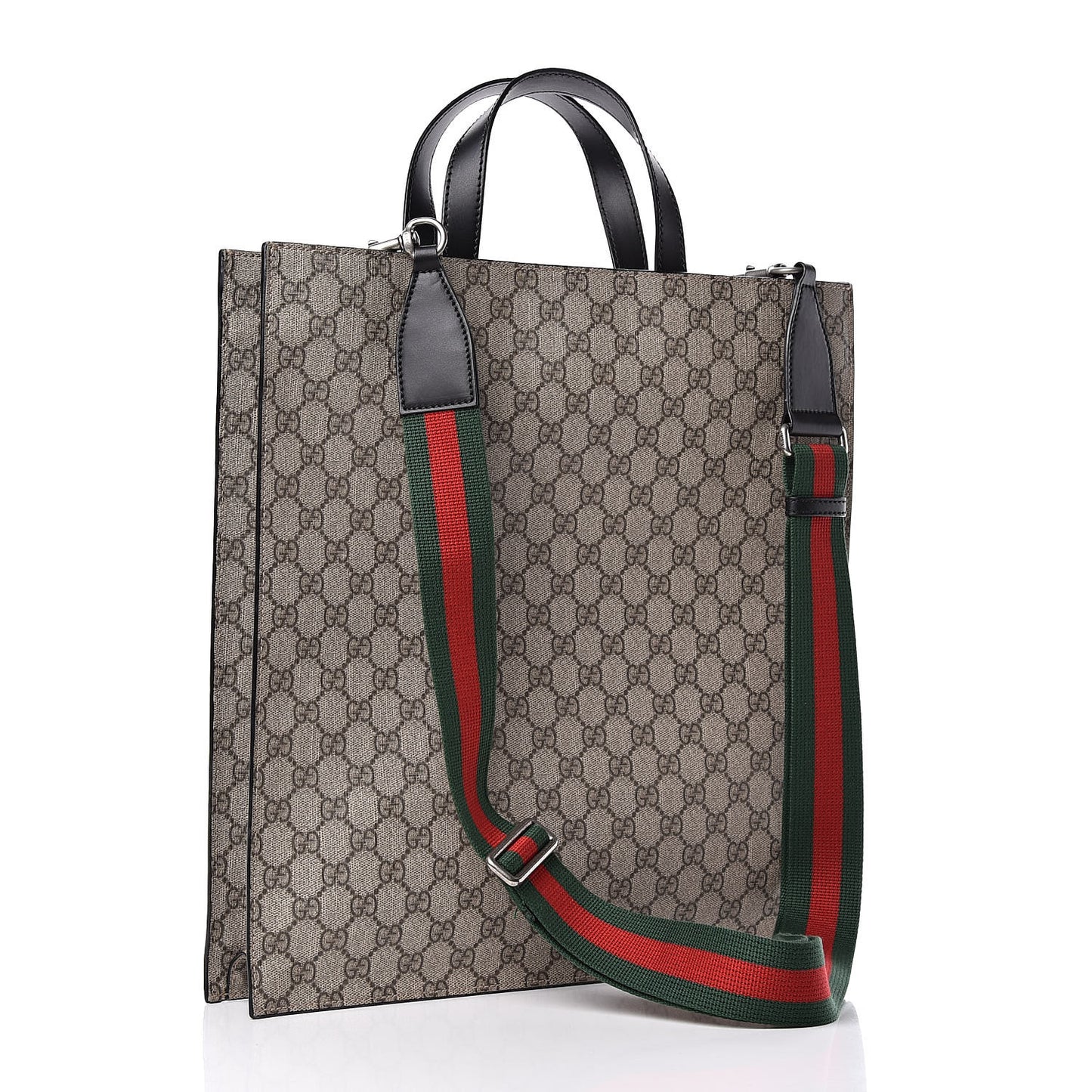 Soft GG Supreme Monogram Web Vertical Tote Black