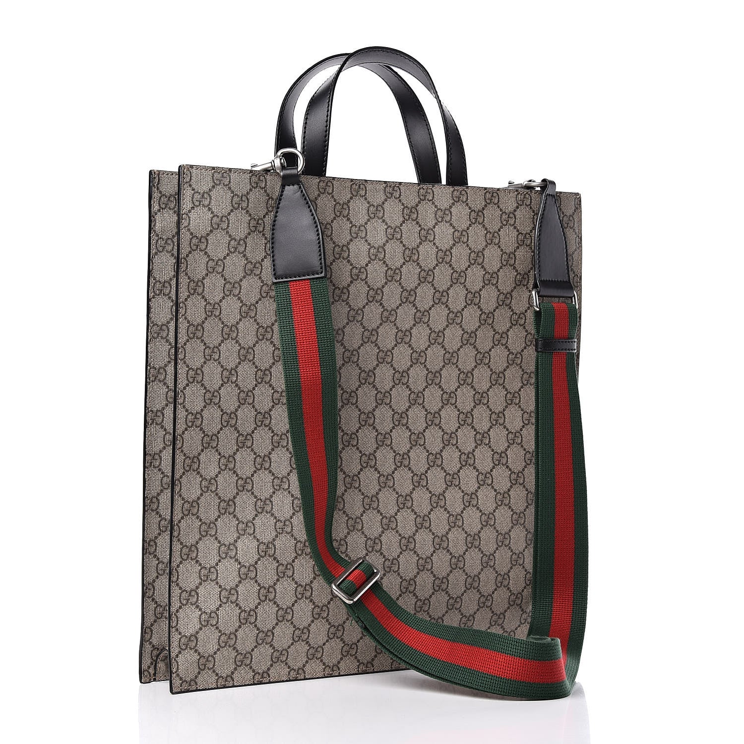 Gucci Soft GG Supreme Monogram Web Vertical Tote Black 3 of 9