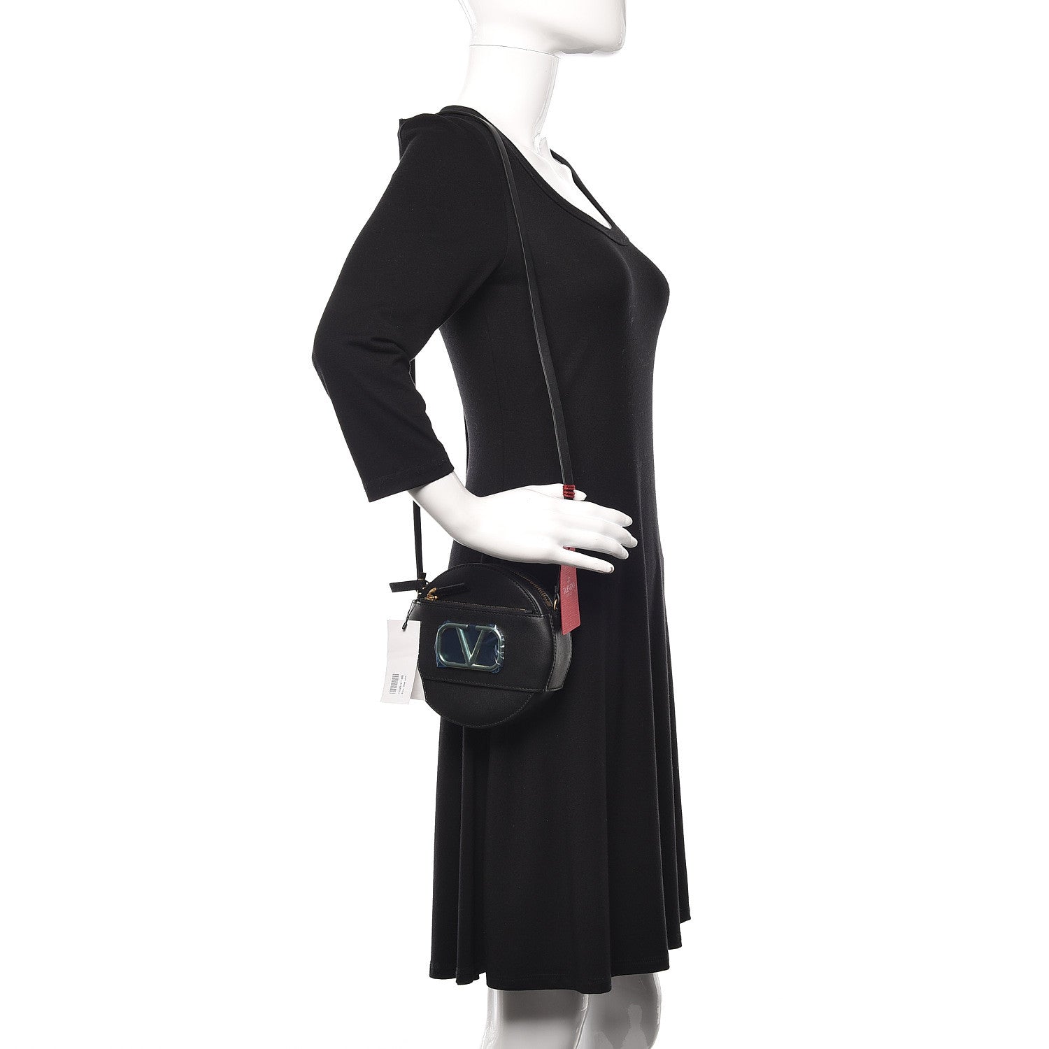 Valentino Garavani Calfskin VLogo Round Crossbody Bag Black 2 of 10