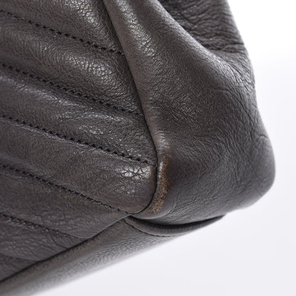 Saint Laurent Sheepskin Matelasse Chevron Monogram Medium College Bag Dark Anthracite 18 of 19