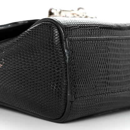 Dolce & Gabbana Lizard Calfskin Embossed Small Monica Top Handle Bag Black 9 of 11