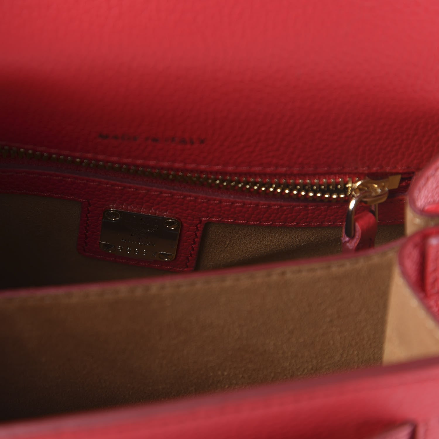 MCM Calfskin Studded Mini Patricia Crossbody Bag Chinese Red 8 of 10