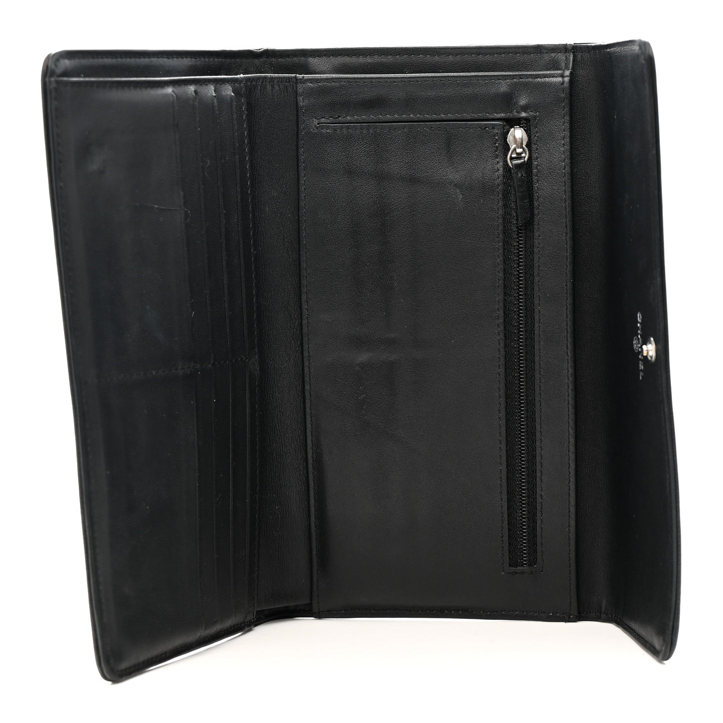 Caviar Sevruga Long Flap Wallet Black