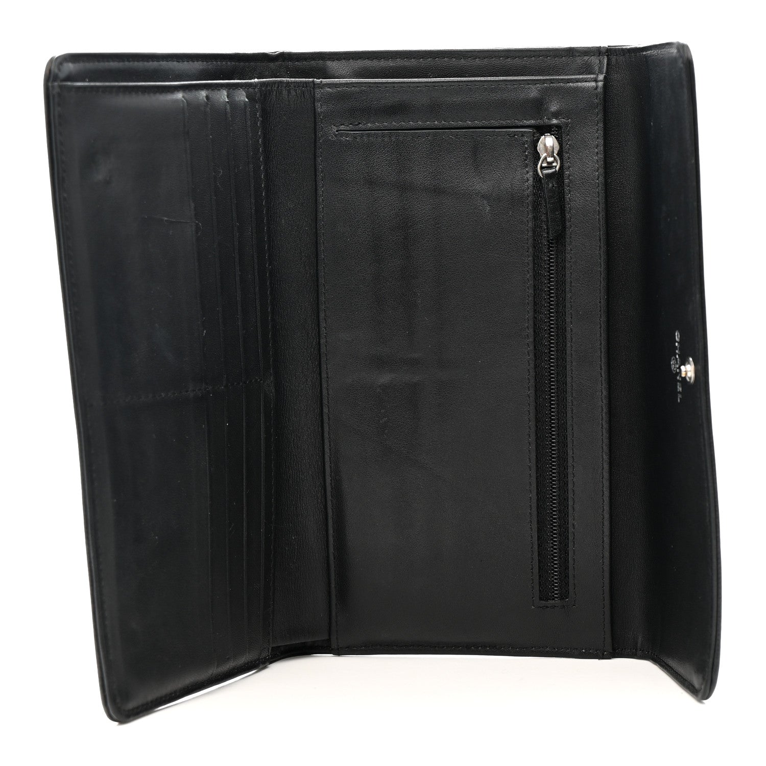 Chanel Caviar Sevruga Long Flap Wallet Black 5 of 12