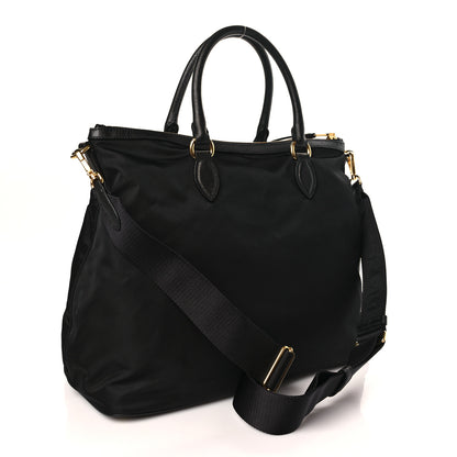Prada Tessuto Nylon Saffiano Satchel Black 3 of 8