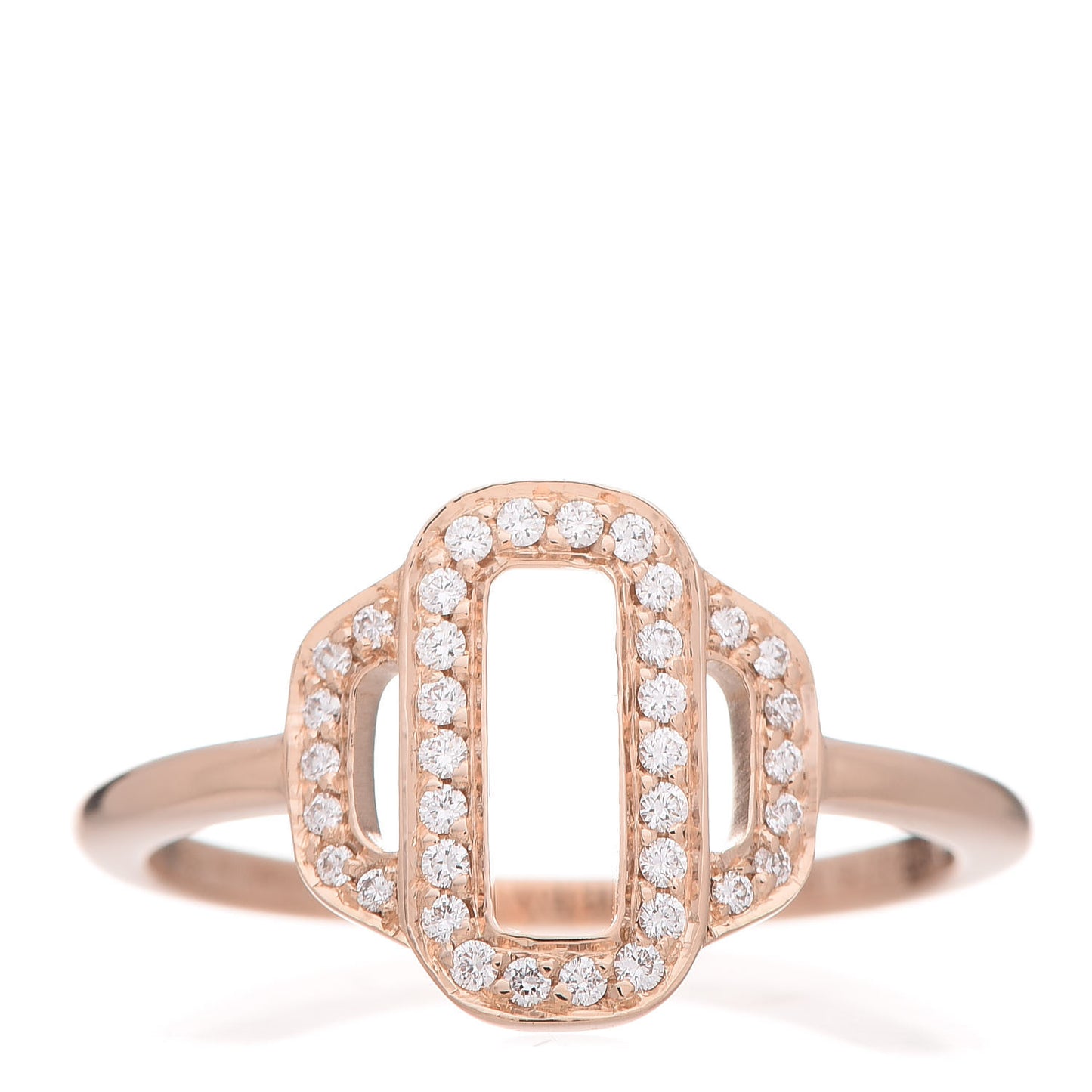 18K Rose Gold Diamond Attelage Ring 50 5.25