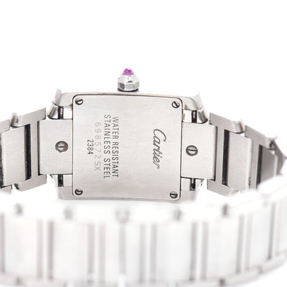 Cartier Stainless Steel Pink Mother of Pearl 20mm Tank Francaise Quartz Watch 4 of 4
