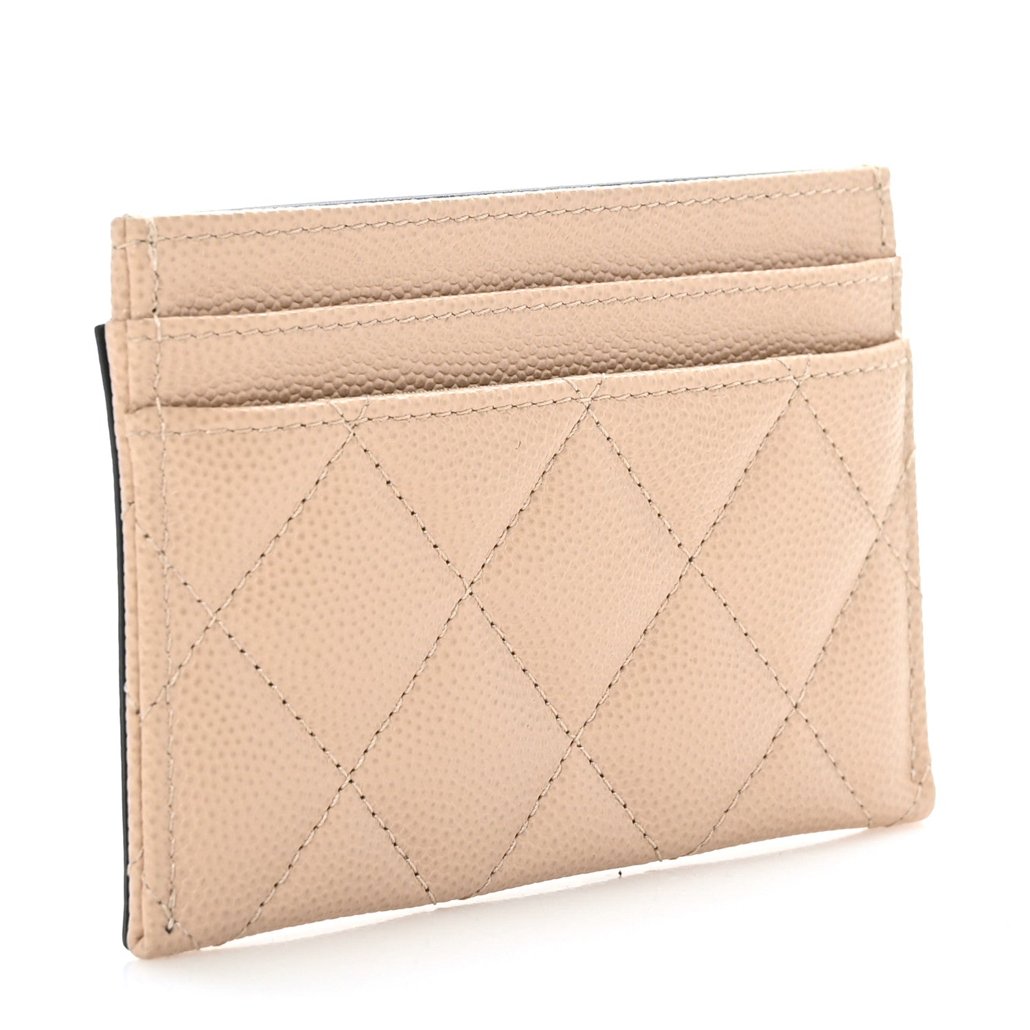 Chanel Caviar Quilted Filigree Card Holder Beige Black 3 of 11