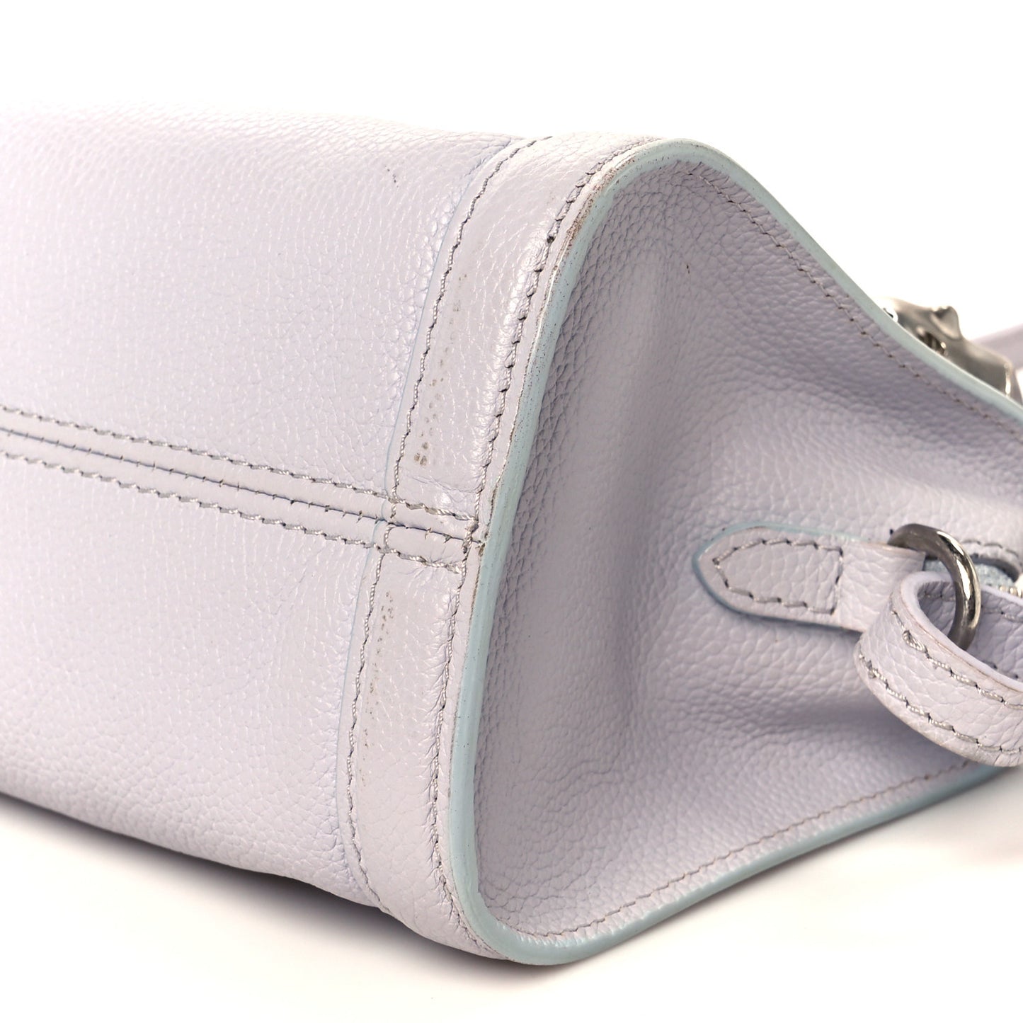 Pebbled Calfskin Mini Skull Padlock Zip Around Tote Lavender