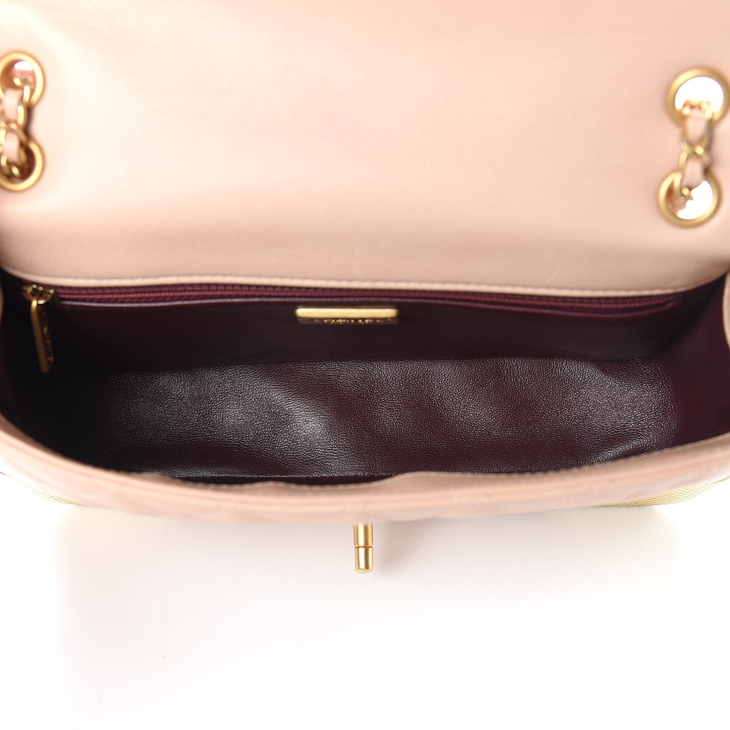 Calfskin Quilted Rock The Corner Flap Beige