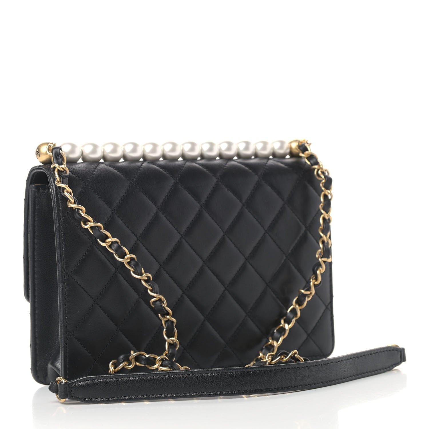 Chanel Lambskin Quilted Small Chic Pearls Flap Black 3 of 10