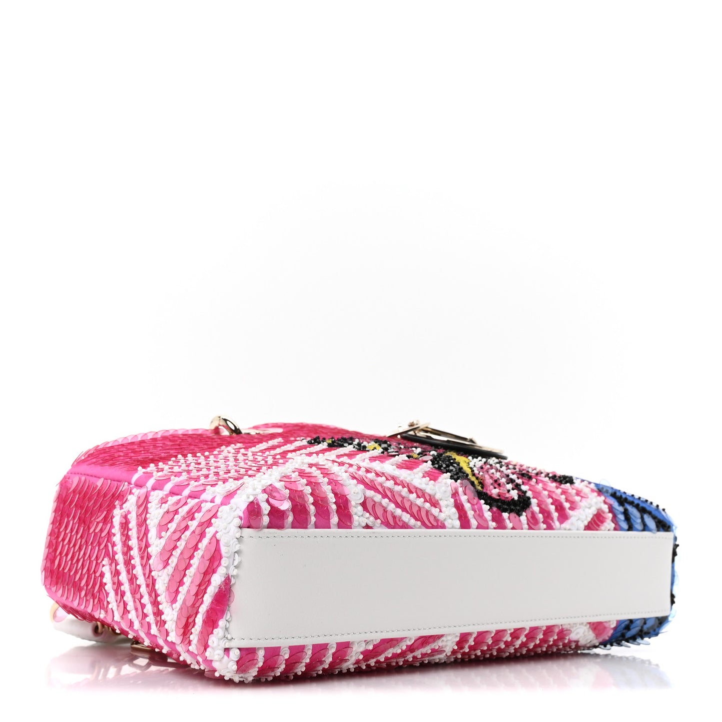 Canvas Sequin Beaded Embroidered Butterfly Lady D-Joy Pink Multicolor