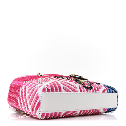 Christian Dior Canvas Sequin Beaded Embroidered Butterfly Lady D-Joy Pink Multicolor 4 of 9