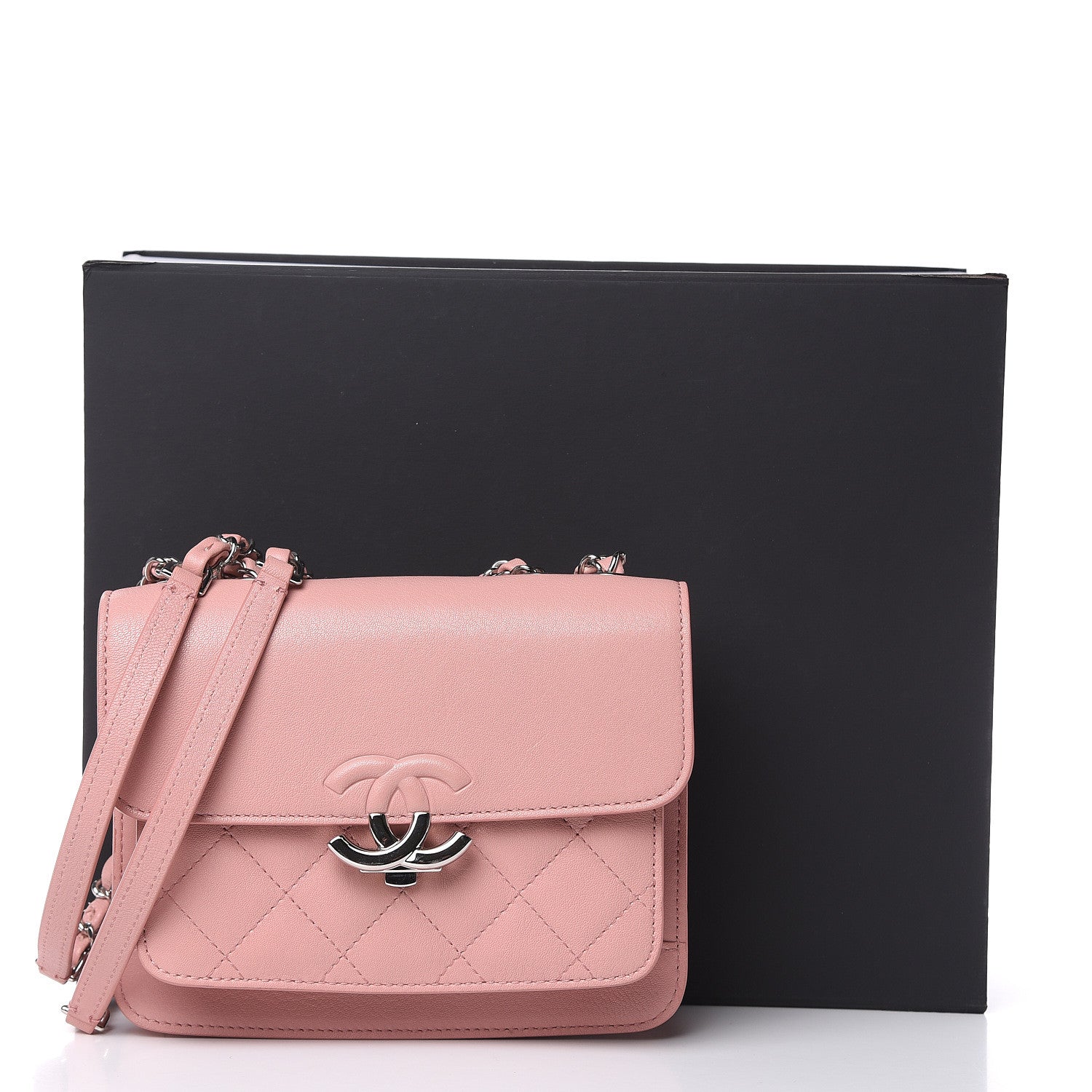 Chanel Lambskin Quilted CC Box Flap Light Pink 13 of 13