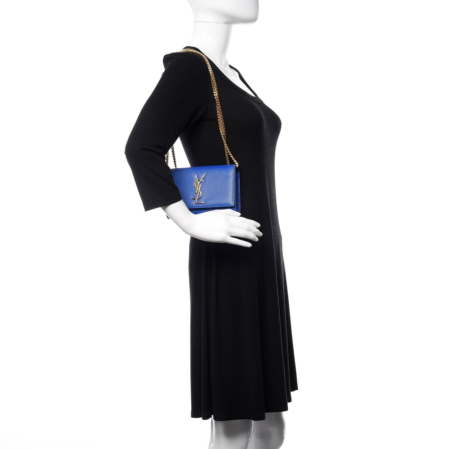 Grain De Poudre Small Classic Monogram Kate Satchel Royal Blue