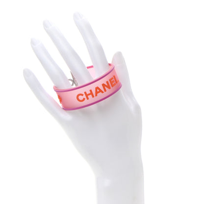 Chanel Rubber Logo Bracelet Pink Orange 2 of 4
