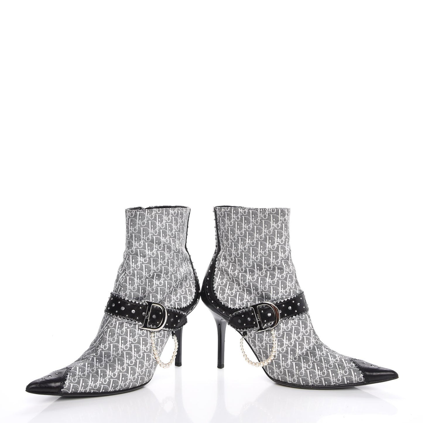 Monogram Trick Pearl Ankle Boots 36.5 Gris Moyen