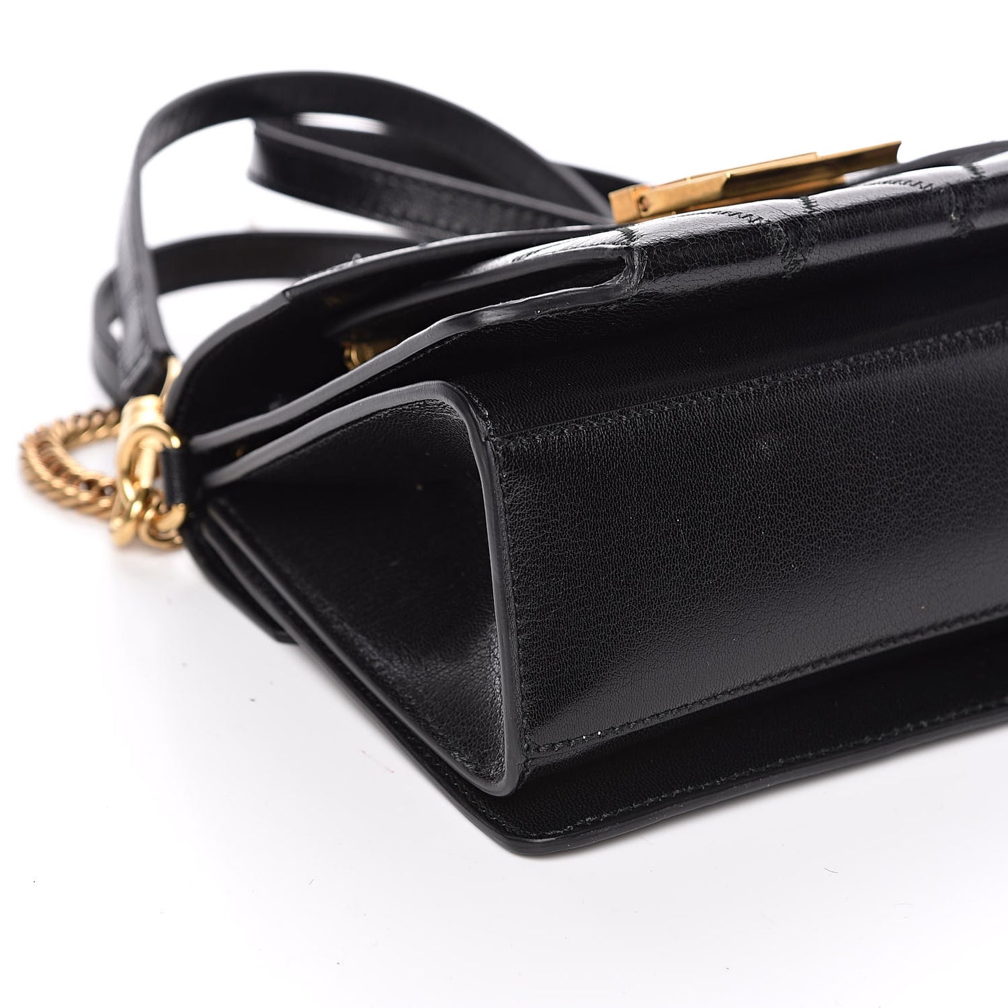 Goatskin Quilted Small GV3 Shoulder Bag Black