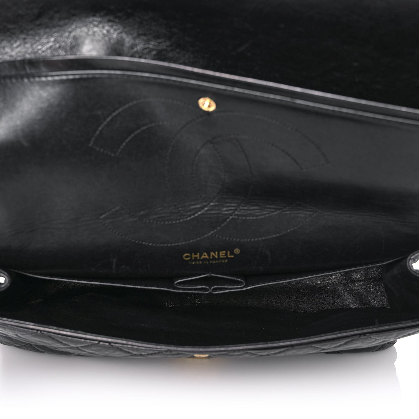 Aged Calfskin Quilted 2.55 Reissue 228 Flap Black