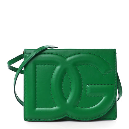 Dolce & Gabbana Calfskin DG Logo Flap Crossbody Bag Green 1 of 9