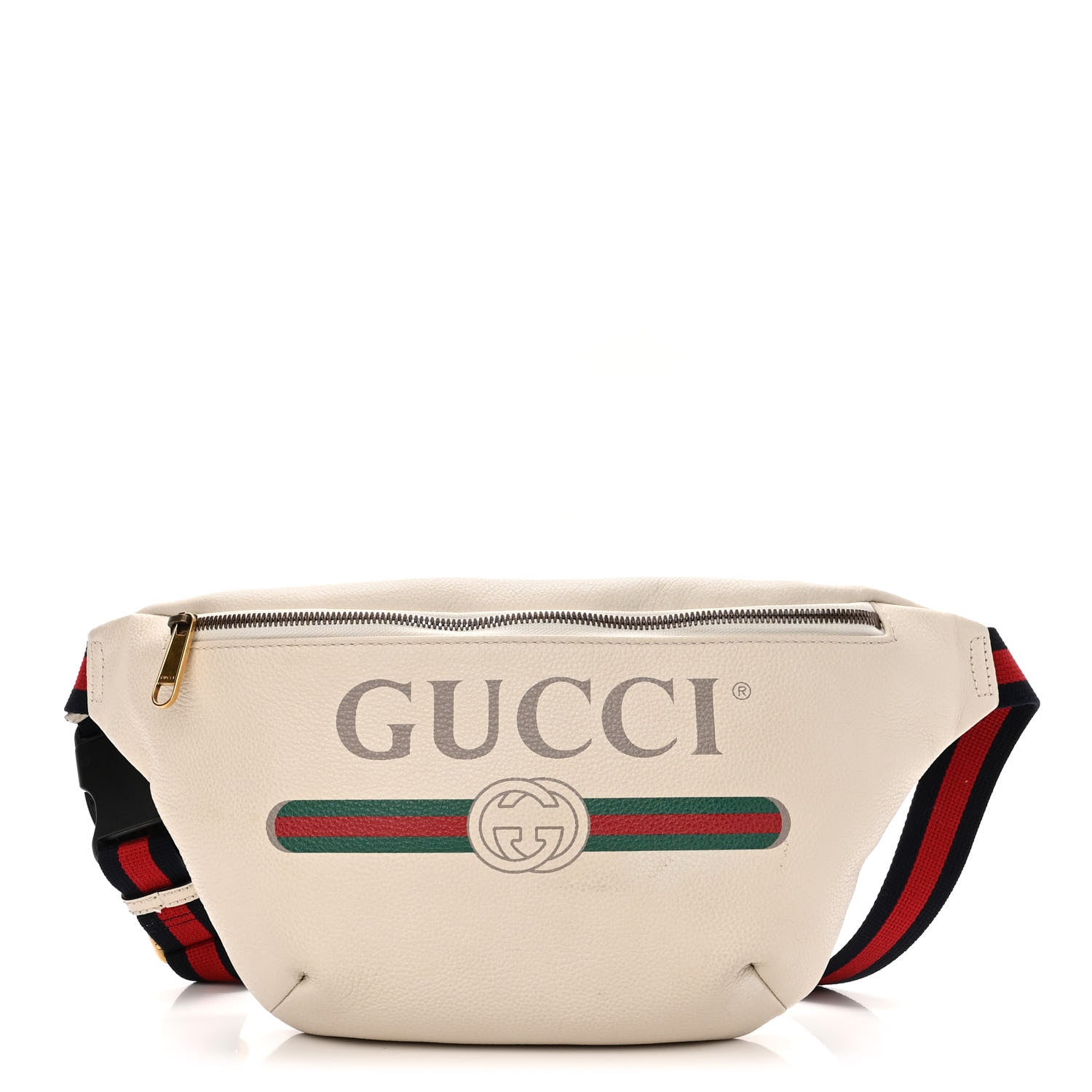 Gucci Grained Calfskin Logo Belt Bag White 1 of 11